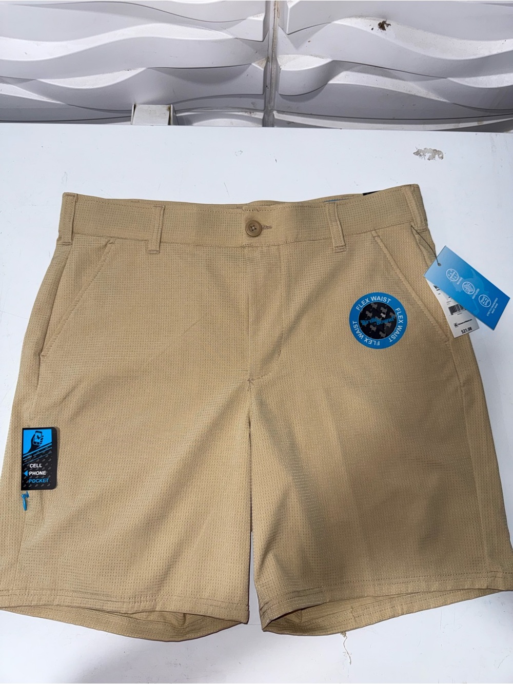 Men's Tan Flex-Waist Performance Shorts